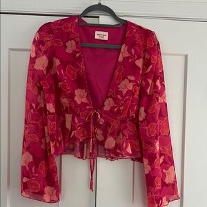 Showpo Vibrant Red and Pink Floral Crop Top